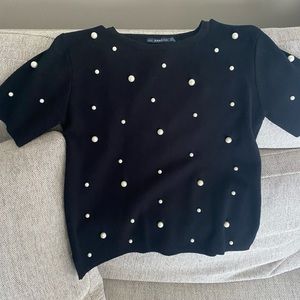 Zara pearl top